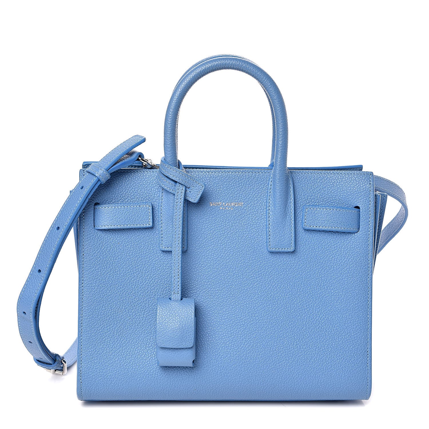 Saint Laurent Grained Calfskin Nano Sac De Jour Blue Clair 1 of 11
