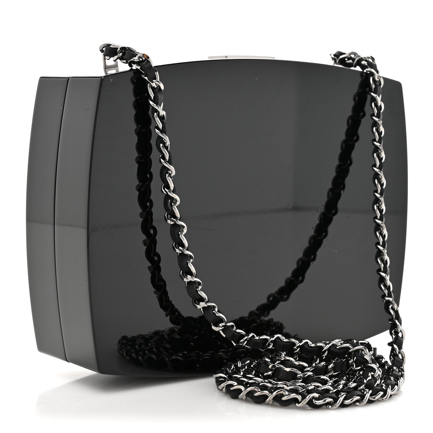 Chanel Plexiglass Compact Box Clutch Black 1553907 – FASHIONPHILE