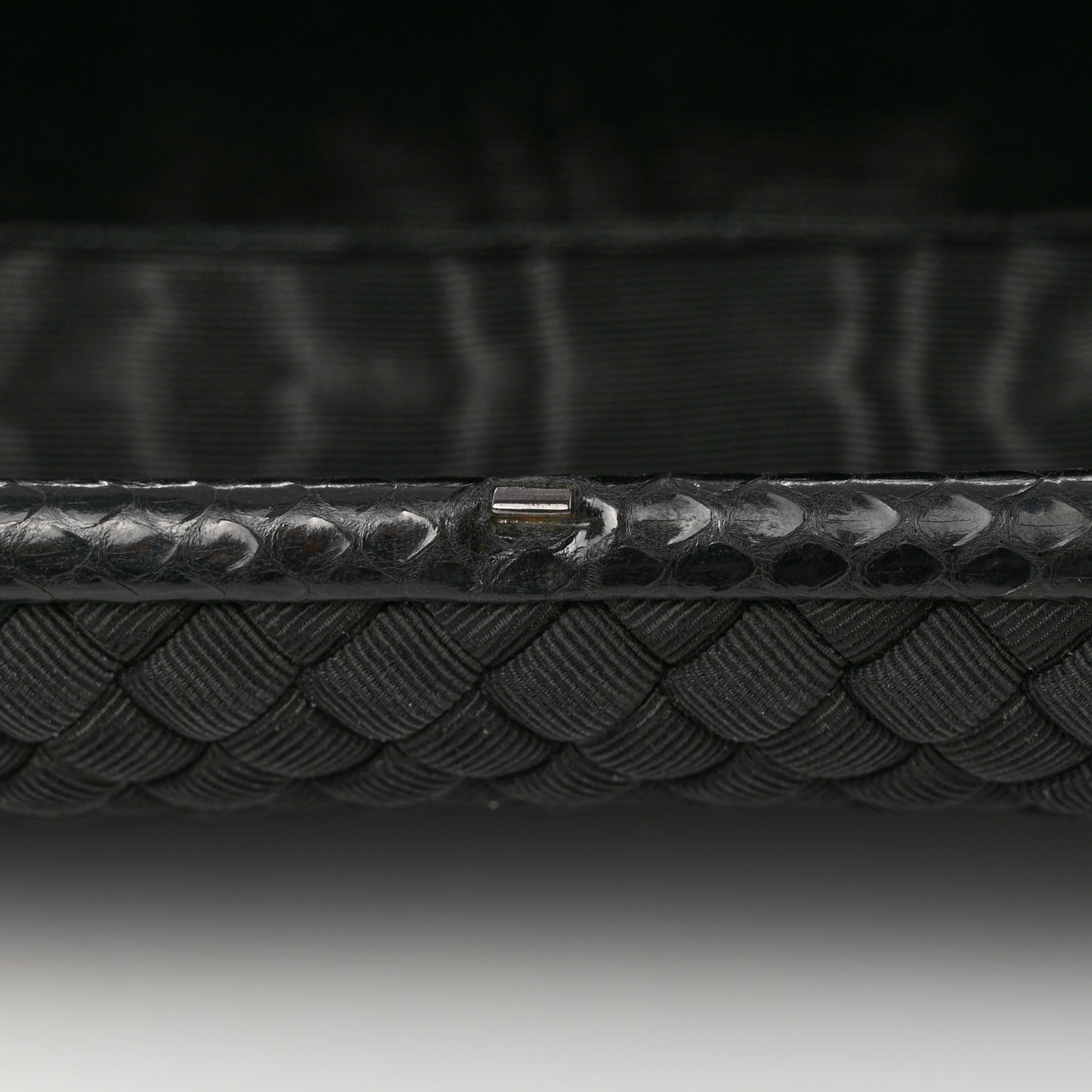 Satin Ayers Intreccio Impero Stretch Knot Clutch Black