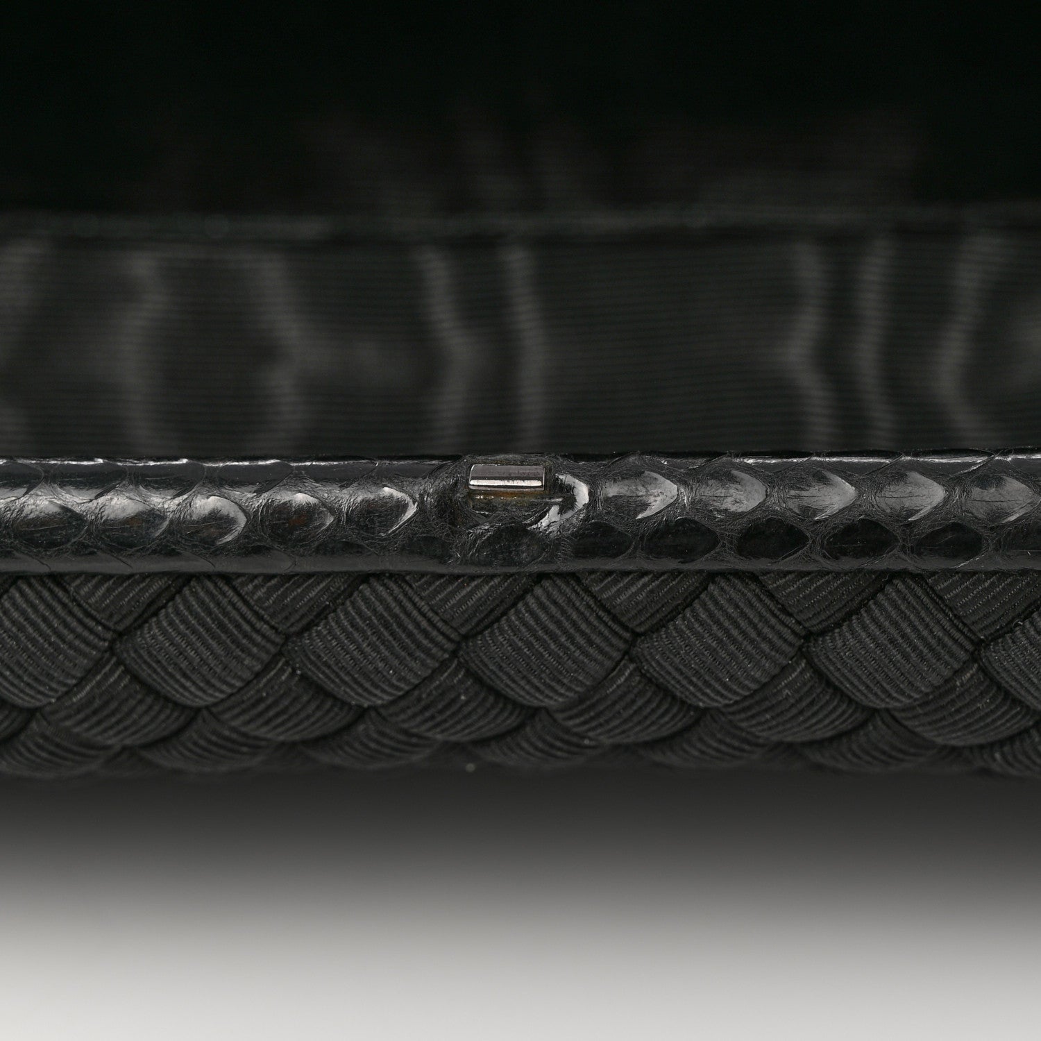 Bottega Veneta Satin Ayers Intreccio Impero Stretch Knot Clutch Black 9 of 9