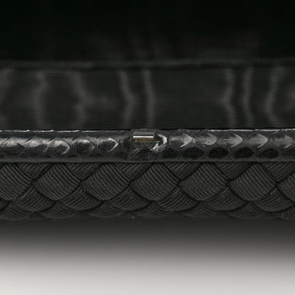 Bottega Veneta Satin Ayers Intreccio Impero Stretch Knot Clutch Black 9 of 9