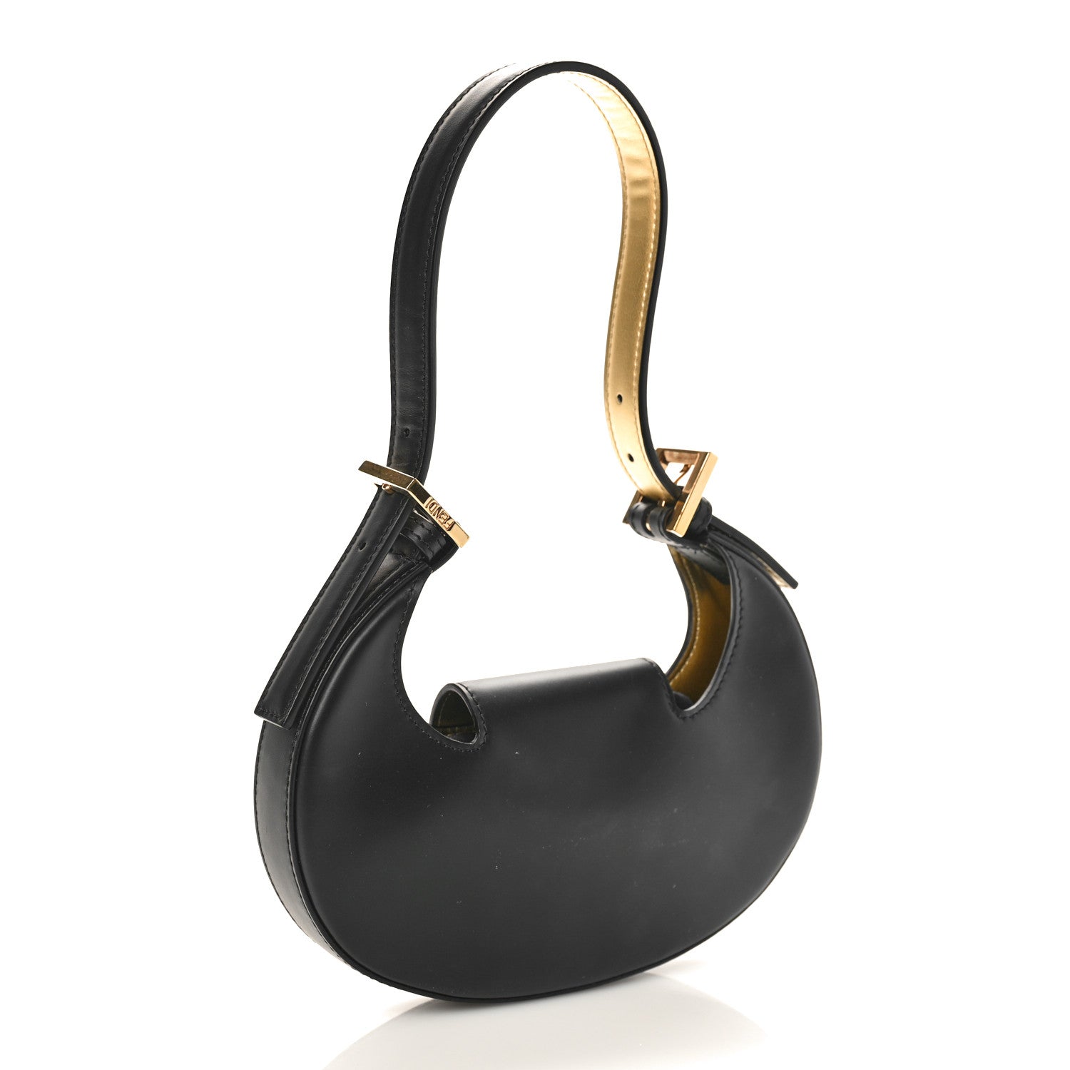 Fendi Vitello King Mini Cookie Hobo Bag Black 2 of 8