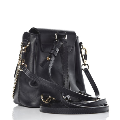 Chloe Calfskin Quilted Mini Faye Backpack Full Blue 3 of 7