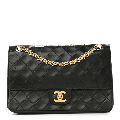 Chanel Lambskin Quilted Medium Double Flap Bijoux Chain Black 1 of 10