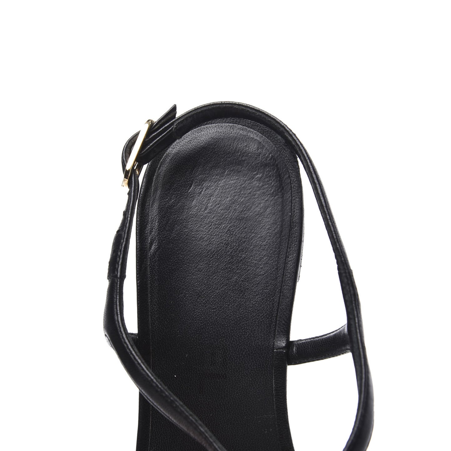 Lambskin Camellia Thong Sandals 37.5 Black White