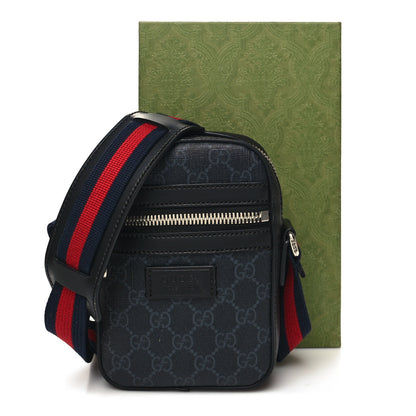 Gucci GG Supreme Monogram Appia Calfskin Web Messenger Bag Black 11 of 11