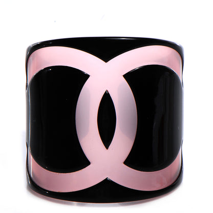 Chanel Resin CC Cuff Black Pink 1 of 5