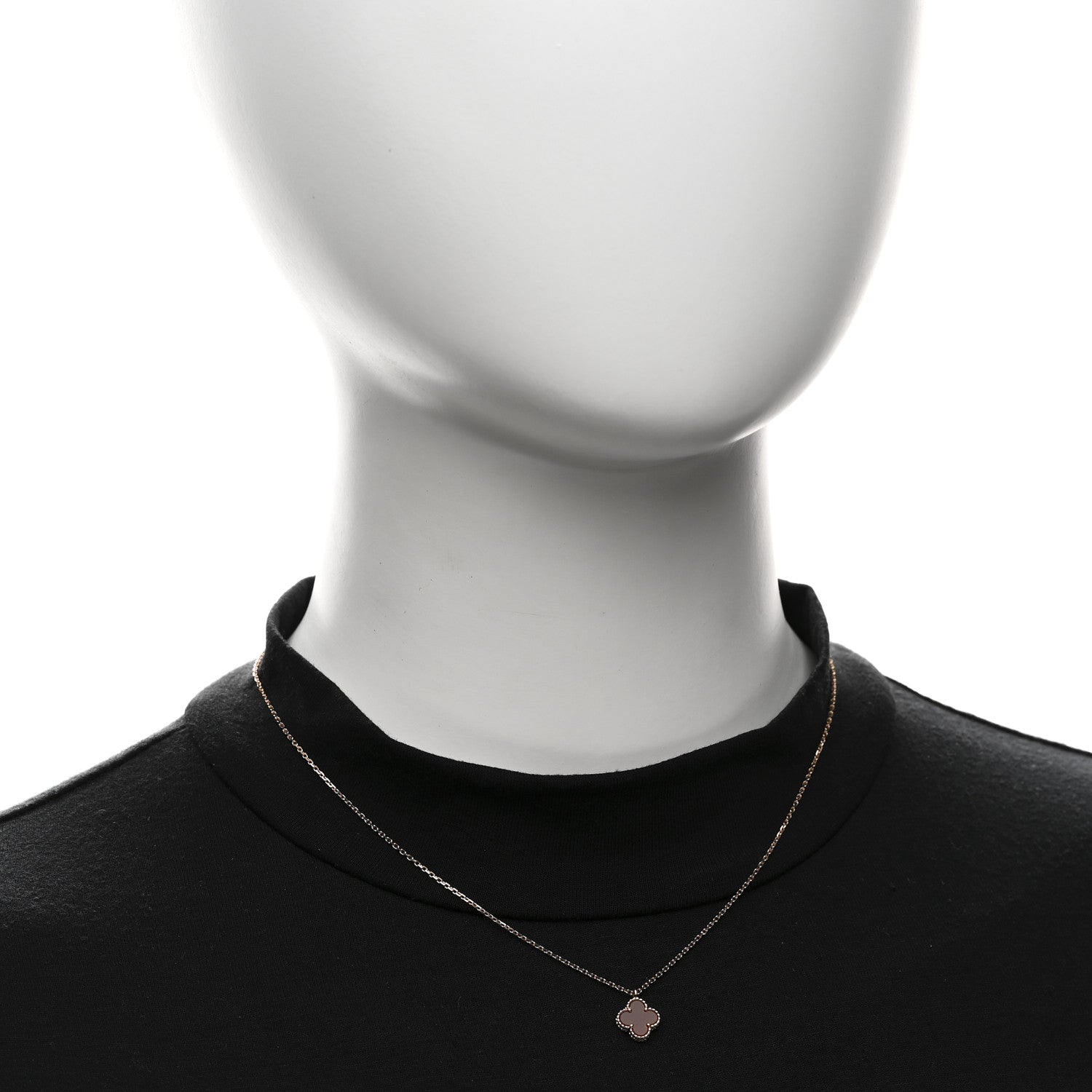 Van Cleef & Arpels 18K Rose Gold Carnelian Sweet Alhambra Pendant Necklace 2 of 6