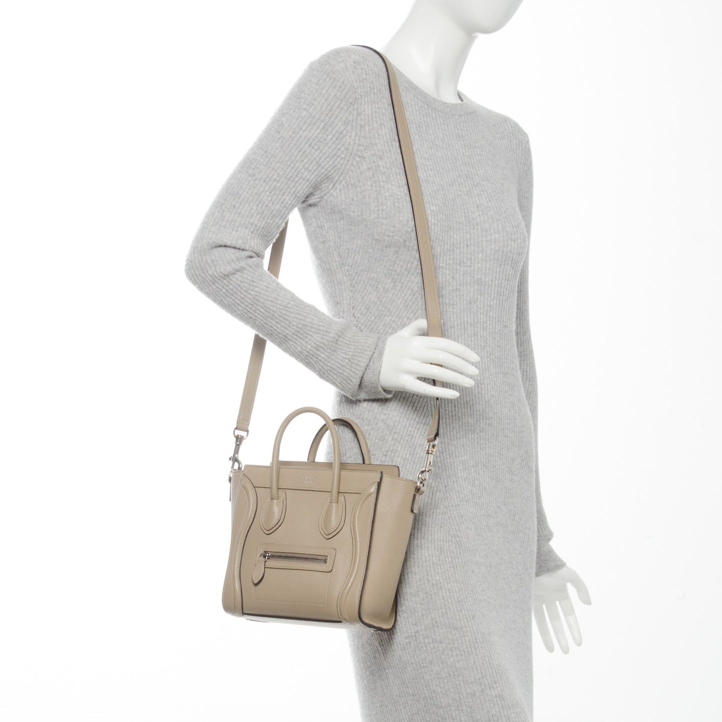 Drummed Calfskin Nano Luggage Dune