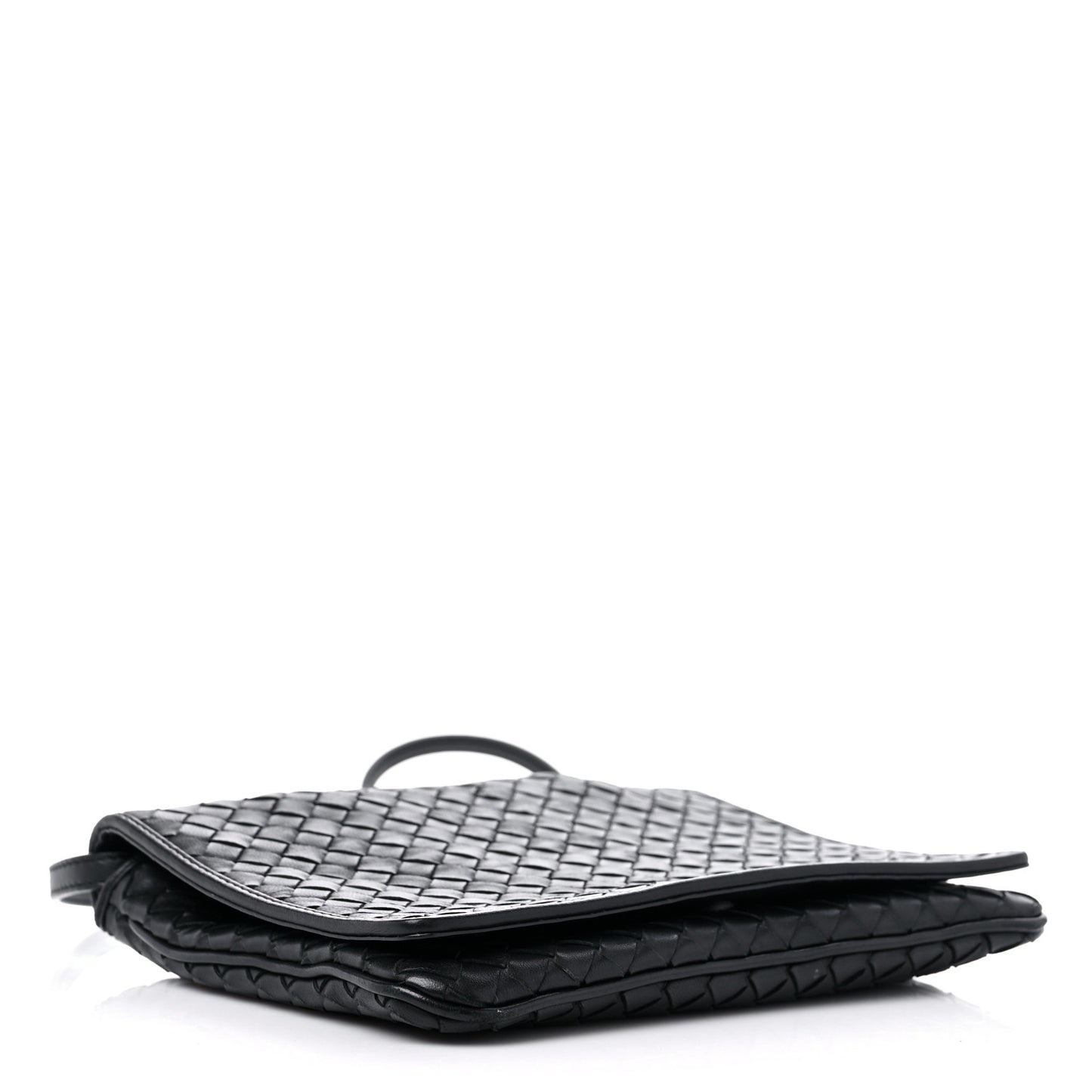 Nappa Intrecciato Crossbody Messenger Flap Black
