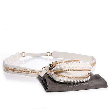 Tom Ford Pebbled Calfskin Studded Mini Jennifer Crossbody White 4 of 9
