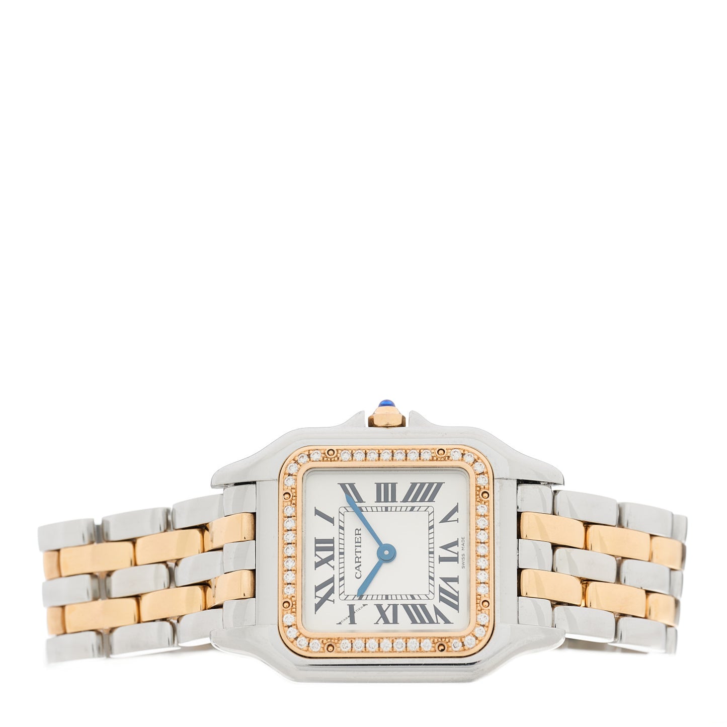 Stainless Steel 18K Pink Gold Diamond 27mm Panthere Quartz Watch