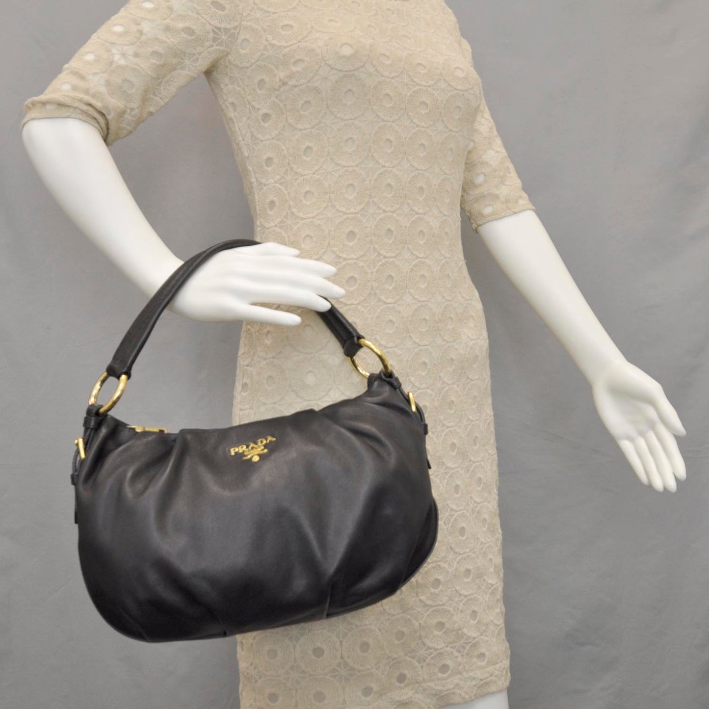Leather Hobo Nero Black