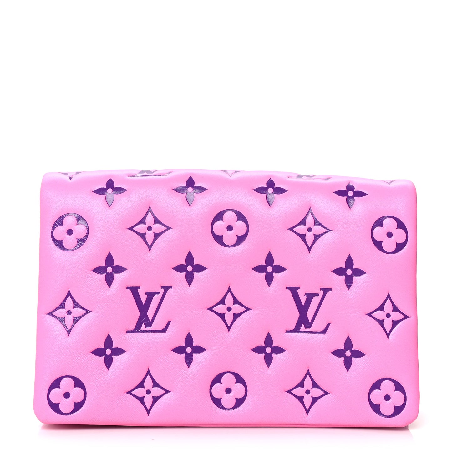 Lambskin Embossed Monogram Vuittamins Pochette Coussin Rose Violet