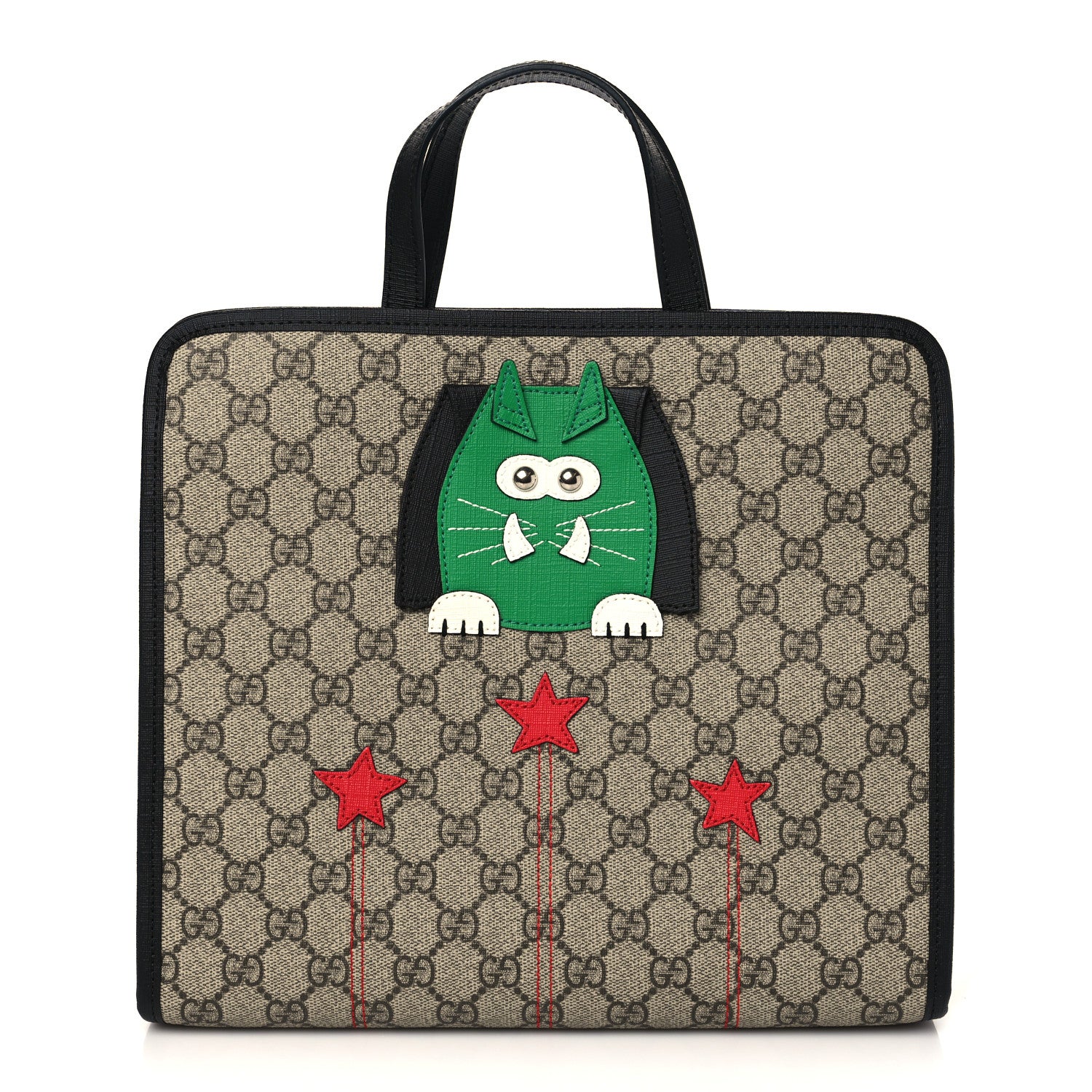 Gucci GG Supreme Monogram Cat Childrens Tote Black 1 of 7