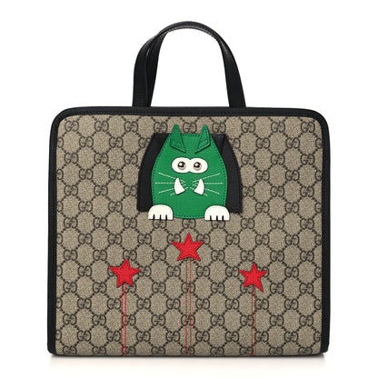 Gucci GG Supreme Monogram Cat Childrens Tote Black 1 of 7