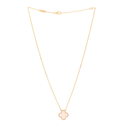 Van Cleef & Arpels 18K Yellow Gold Mother of Pearl Vintage Alhambra Pendant Necklace 3 of 6