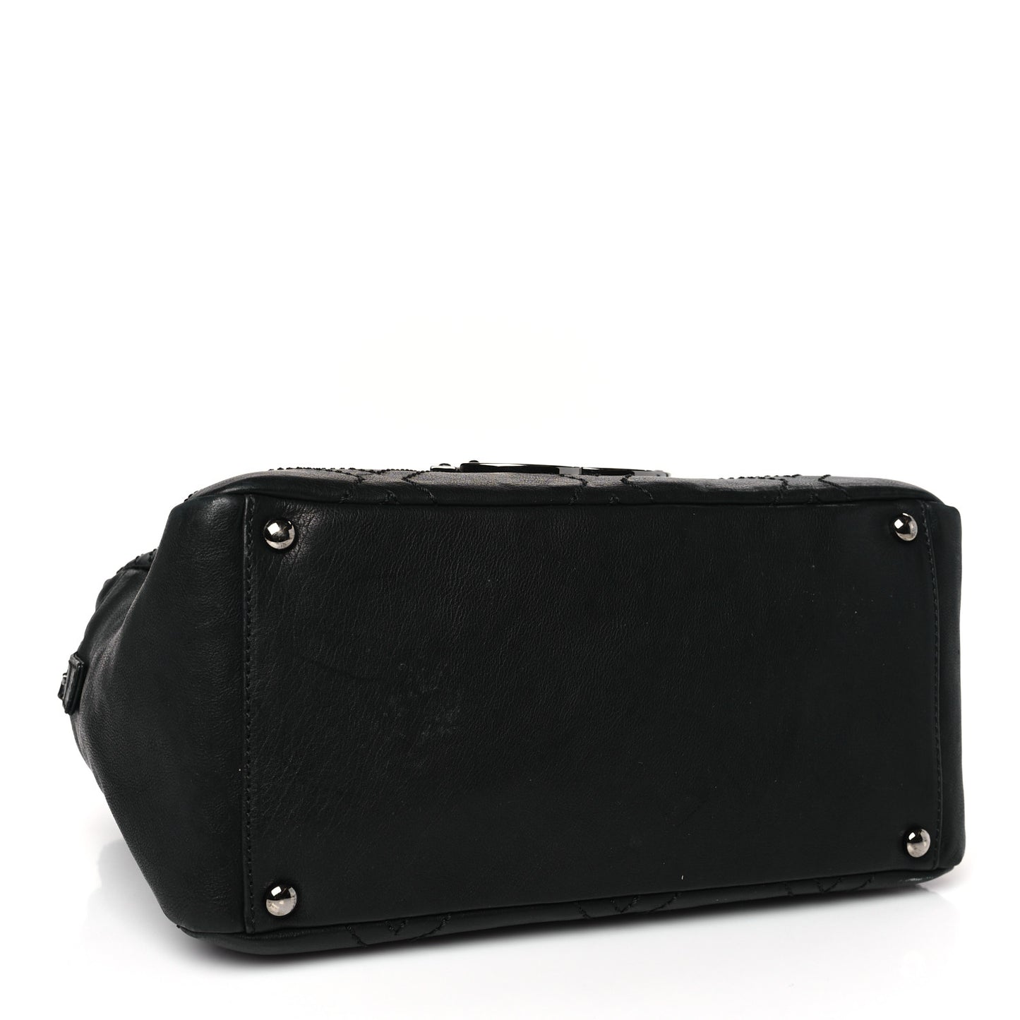 Calfskin Small Diamond Stitch Tote Black