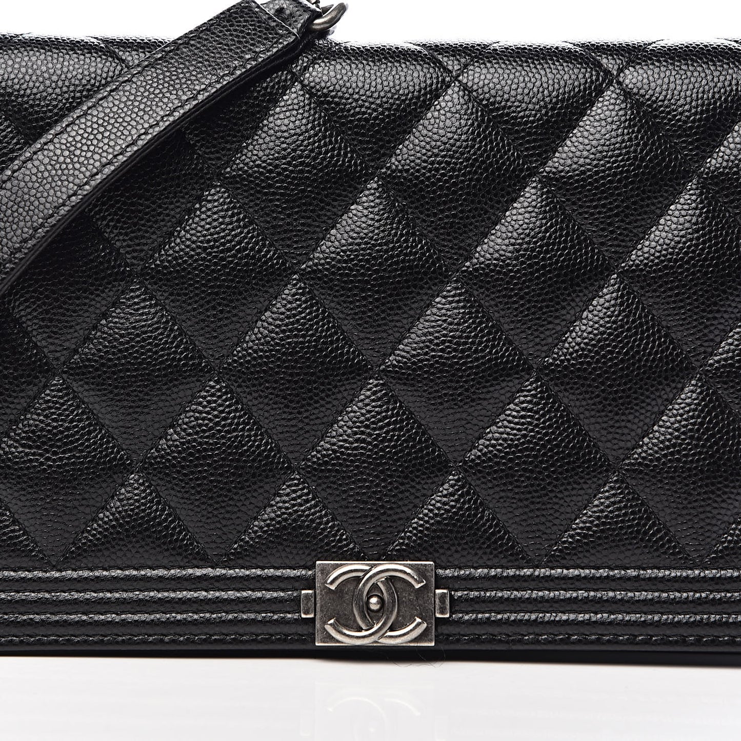 Caviar Quilted Boy Wallet On Chain WOC Black