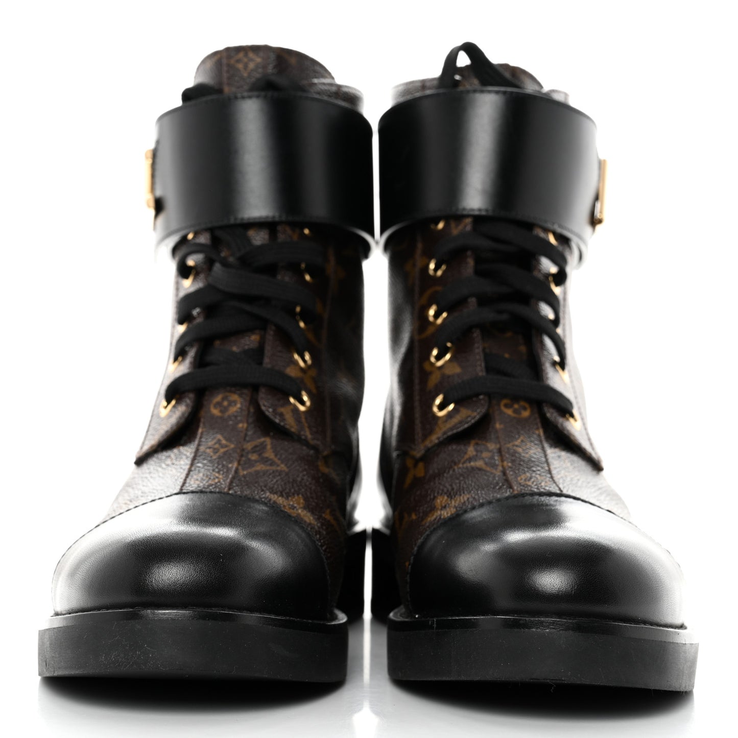 Calfskin Monogram Wonderland Flat Ranger Boots 40 Black