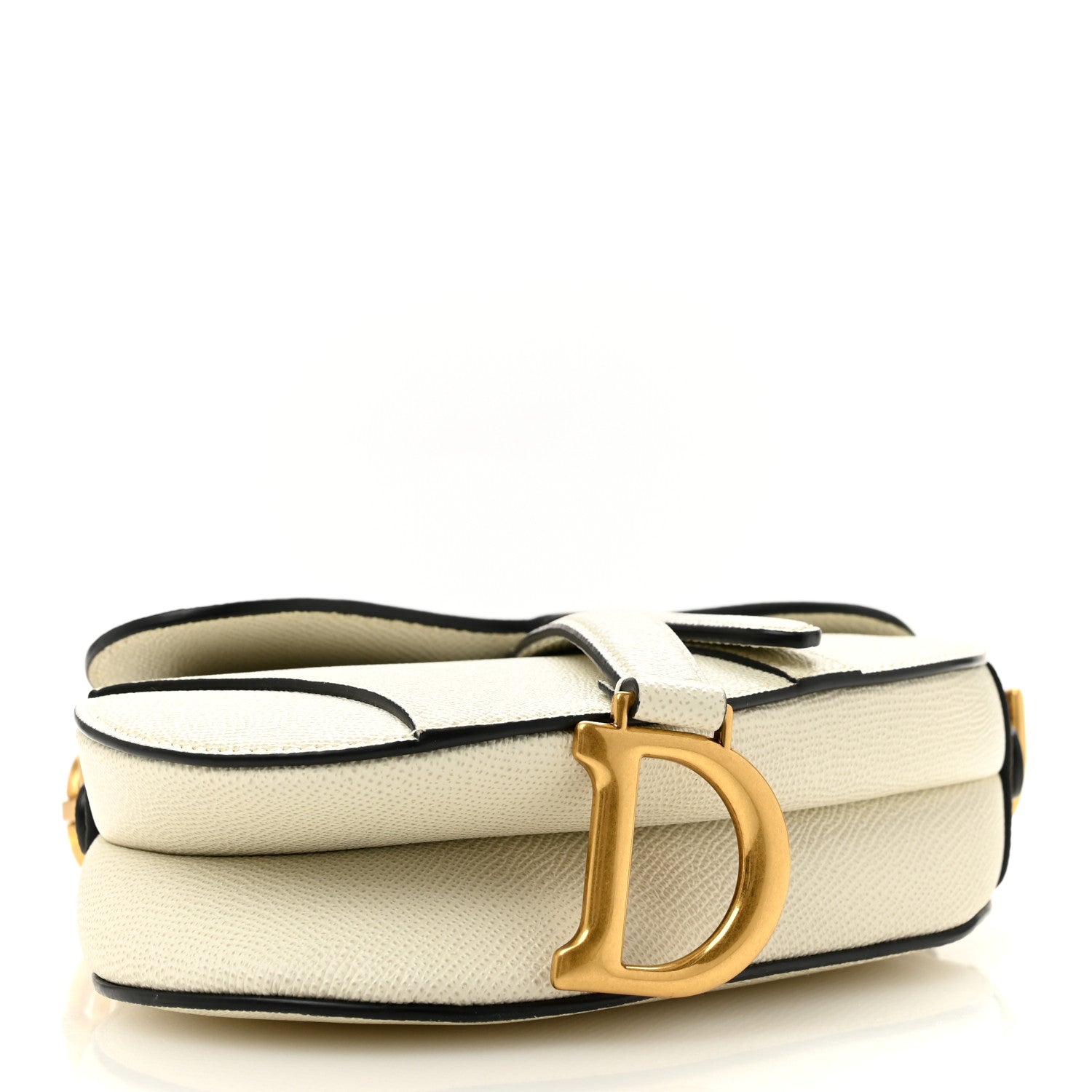 Christian Dior Grained Calfskin Mini Saddle Bag With Strap Latte 4 of 12