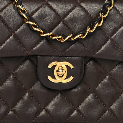Chanel Lambskin Quilted Mini Square Flap Bag Dark Brown 8 of 13
