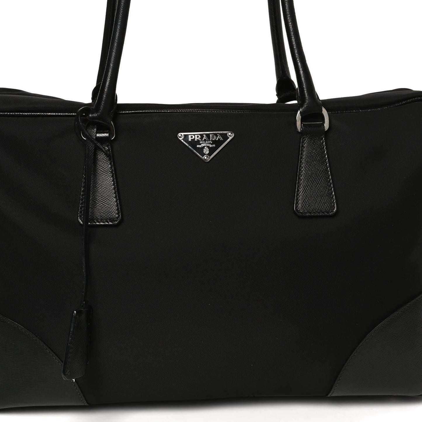 Tessuto Nylon Saffiano Tote Black