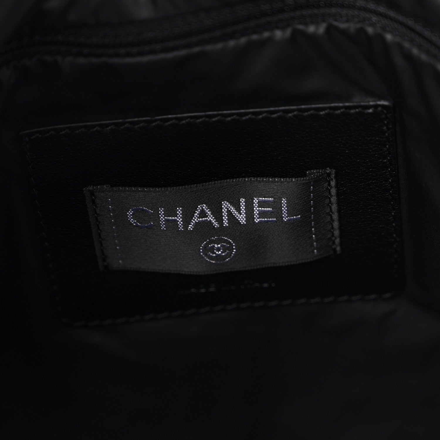 Chanel Tweed Nylon Embossed Large Doudoune Bowling Bag Black 6 of 11