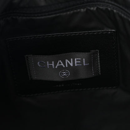 Chanel Tweed Nylon Embossed Large Doudoune Bowling Bag Black 6 of 11
