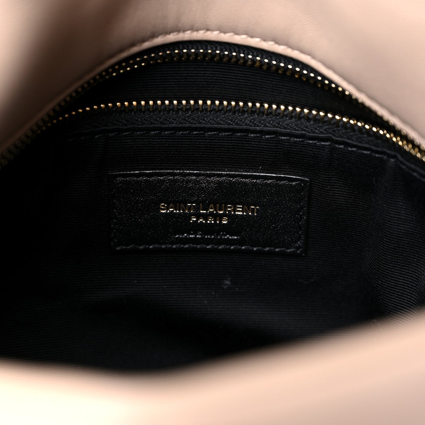 Lambskin Quilted Small Loulou Puffer Monogram Chain Satchel Dark Beige