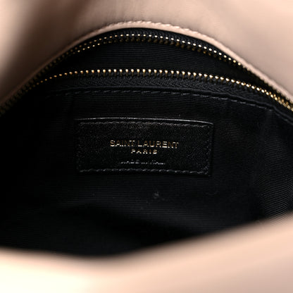 Saint Laurent Lambskin Quilted Small Loulou Puffer Monogram Chain Satchel Dark Beige 7 of 10