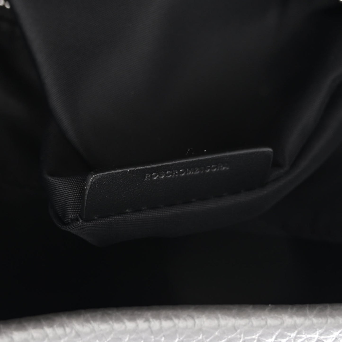 Calfskin Logo Embossed Backpack Charcoal Grey