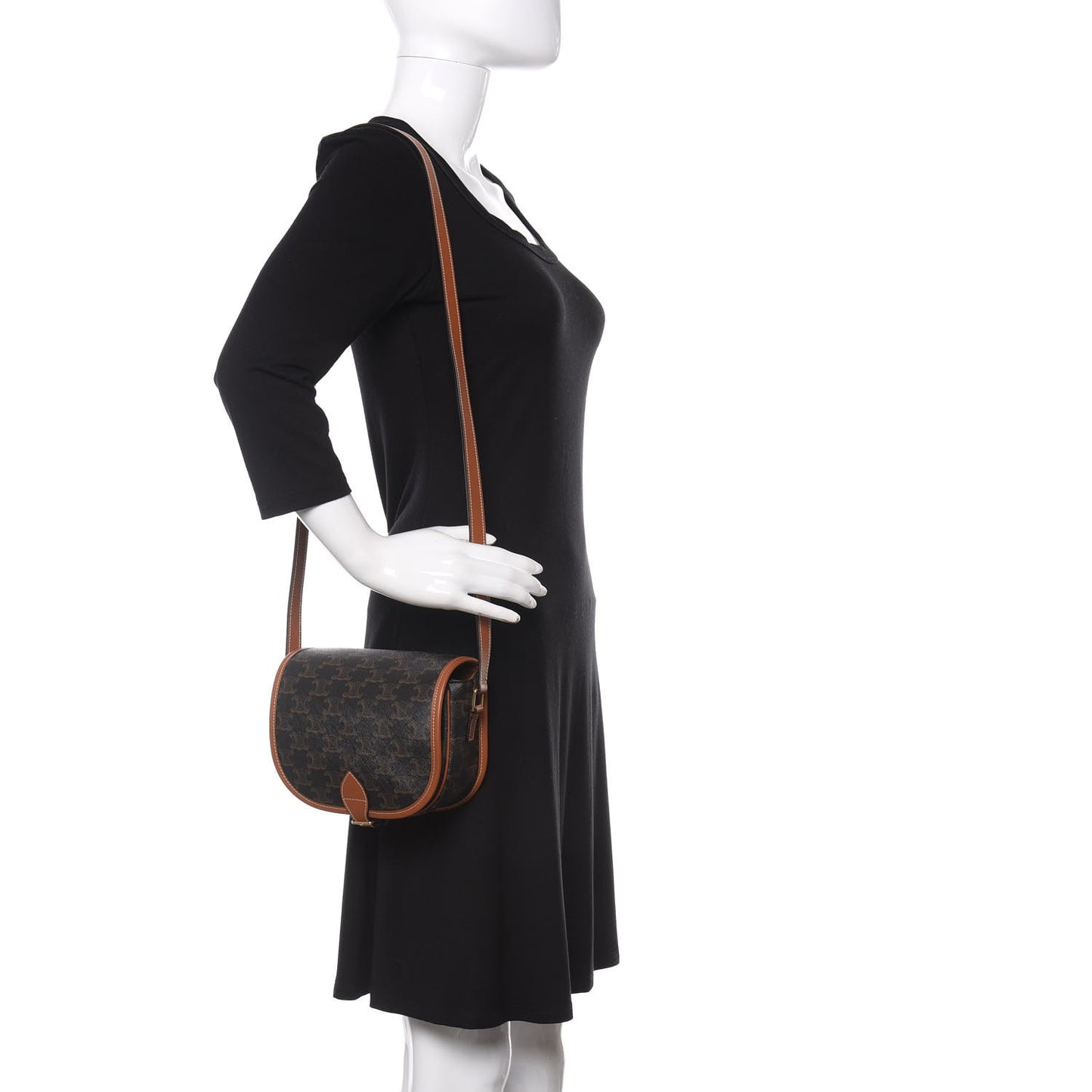 Triomphe Canvas Medium Folco Bag Tan