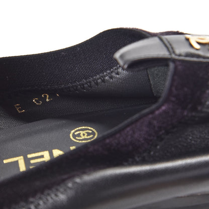 Chanel Lambskin Suede Camellia Cap Toe Ballerina Flats 37 Black 8 of 8