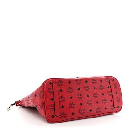 MCM Visetos Medium Liz Reversible Shopper Tote Ruby Red 6 of 26