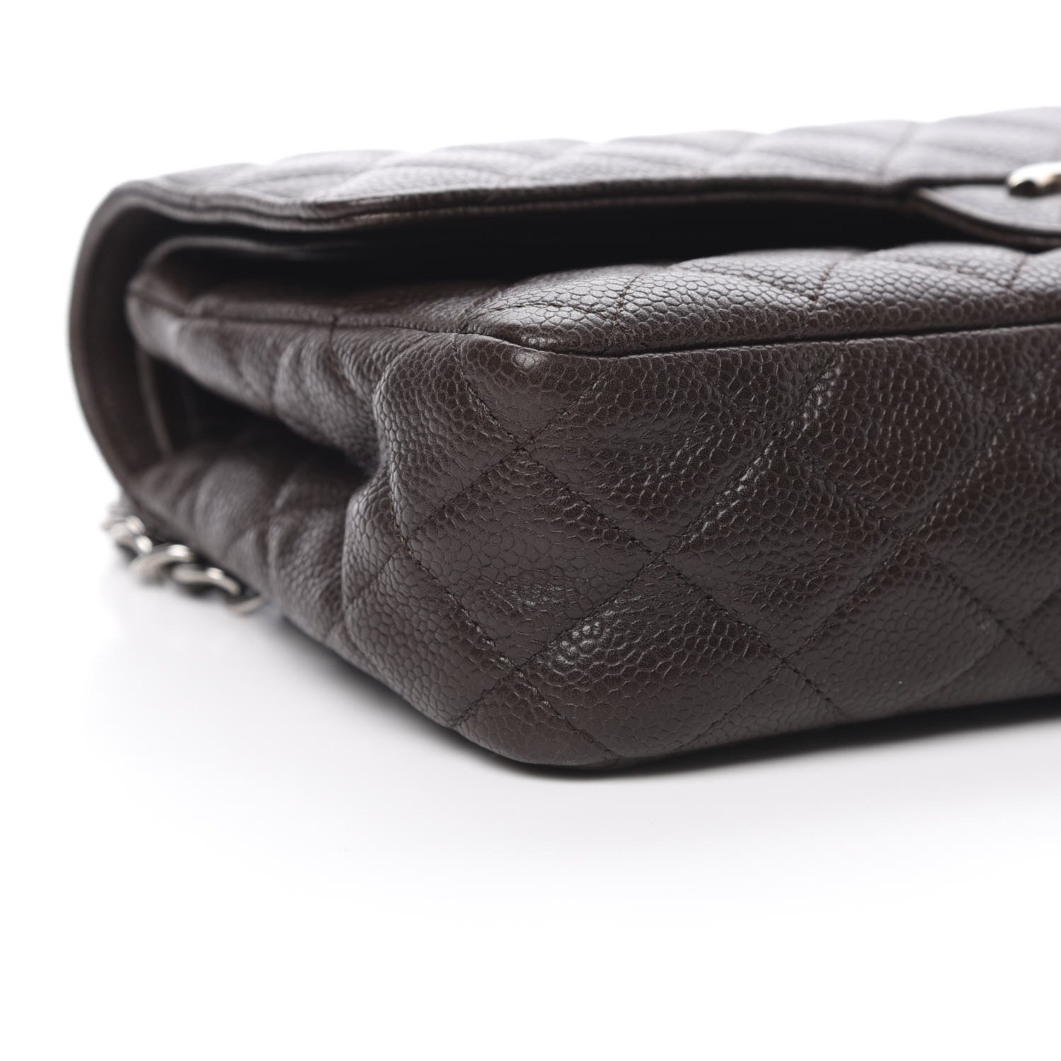 Chanel Caviar Quilted Medium Double Flap Brown 9 of 12