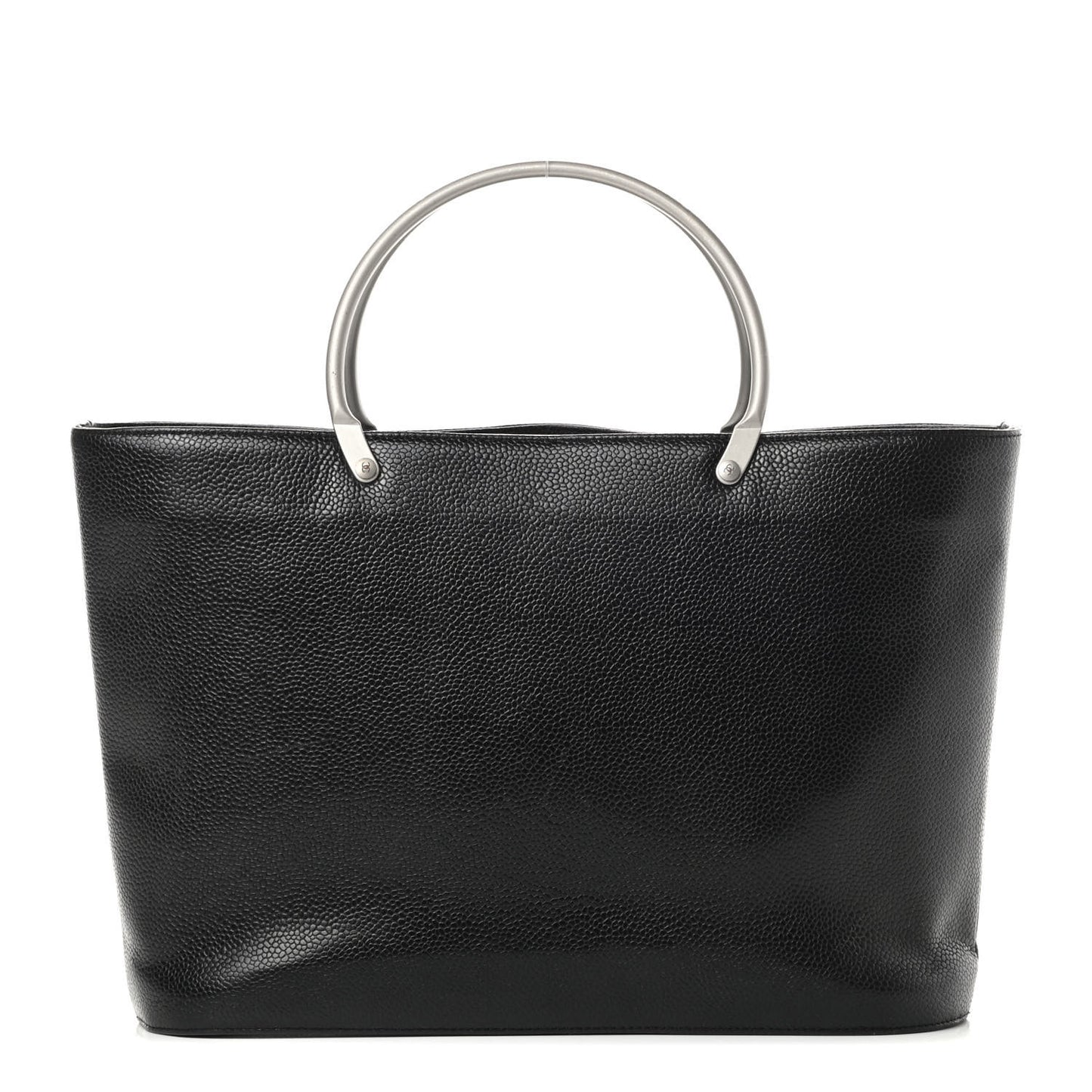 Caviar Metal Handle Tote Black