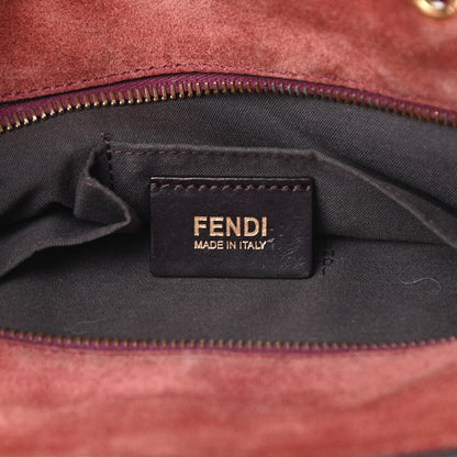 Fendi Pequin Vitello Small Shoulder Tote Tobacco Amarena 6 of 17