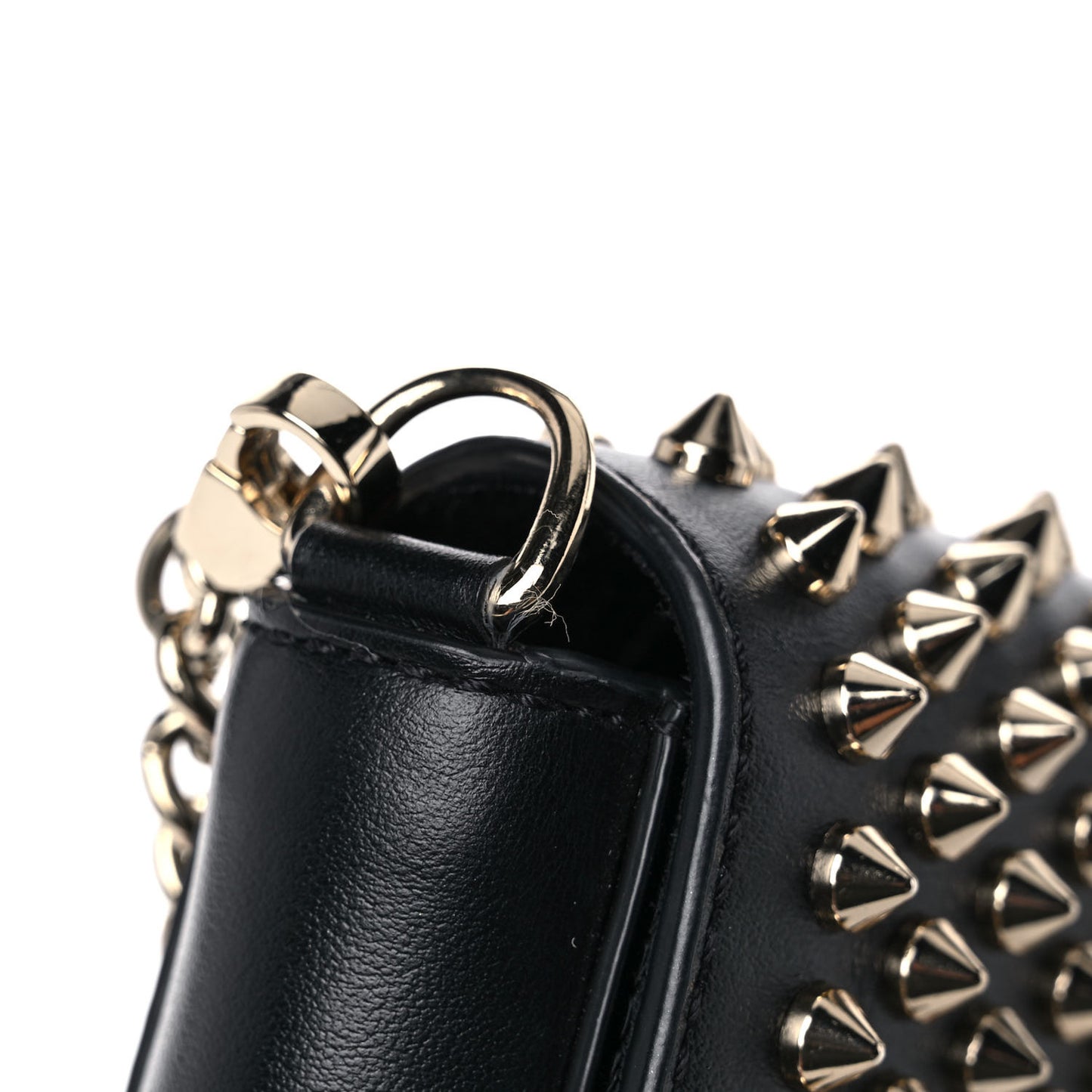 Calfskin Spiked Zoompouch Crossbody Black