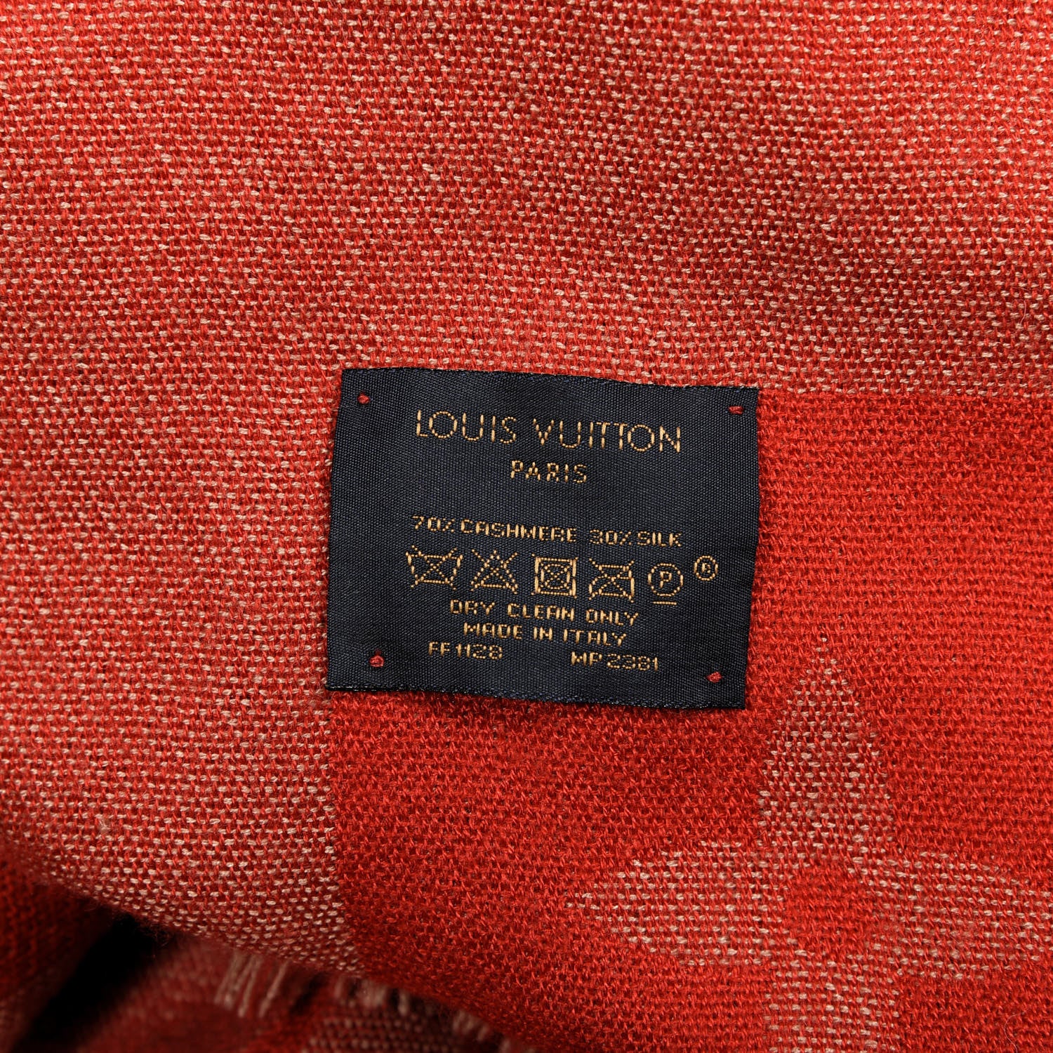 Louis Vuitton Cashmere Silk Monogram Giant Shawl Red 3 of 3