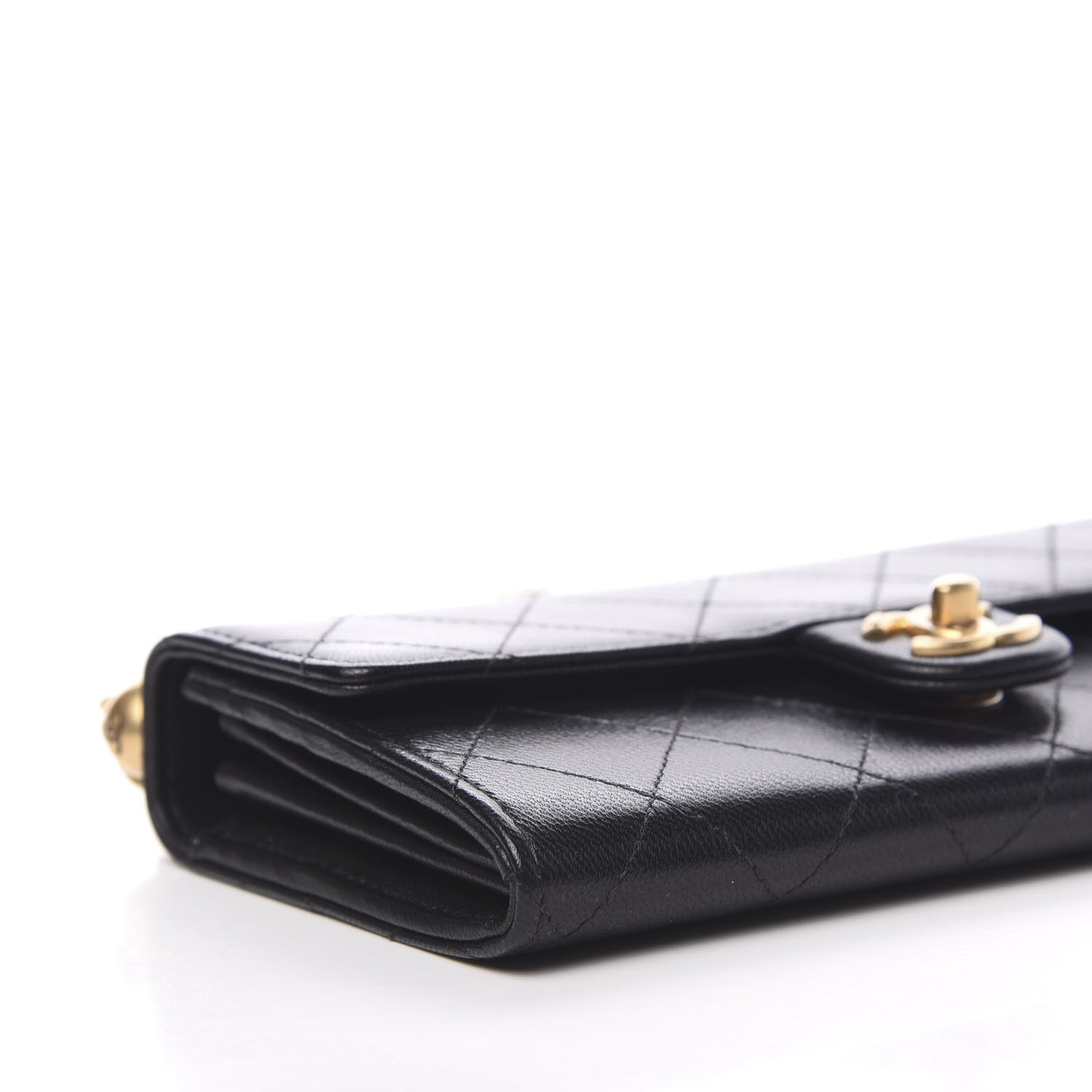 Chanel Goatskin Quilted Chic Pearls Clutch With Chain Black 8 of 10
