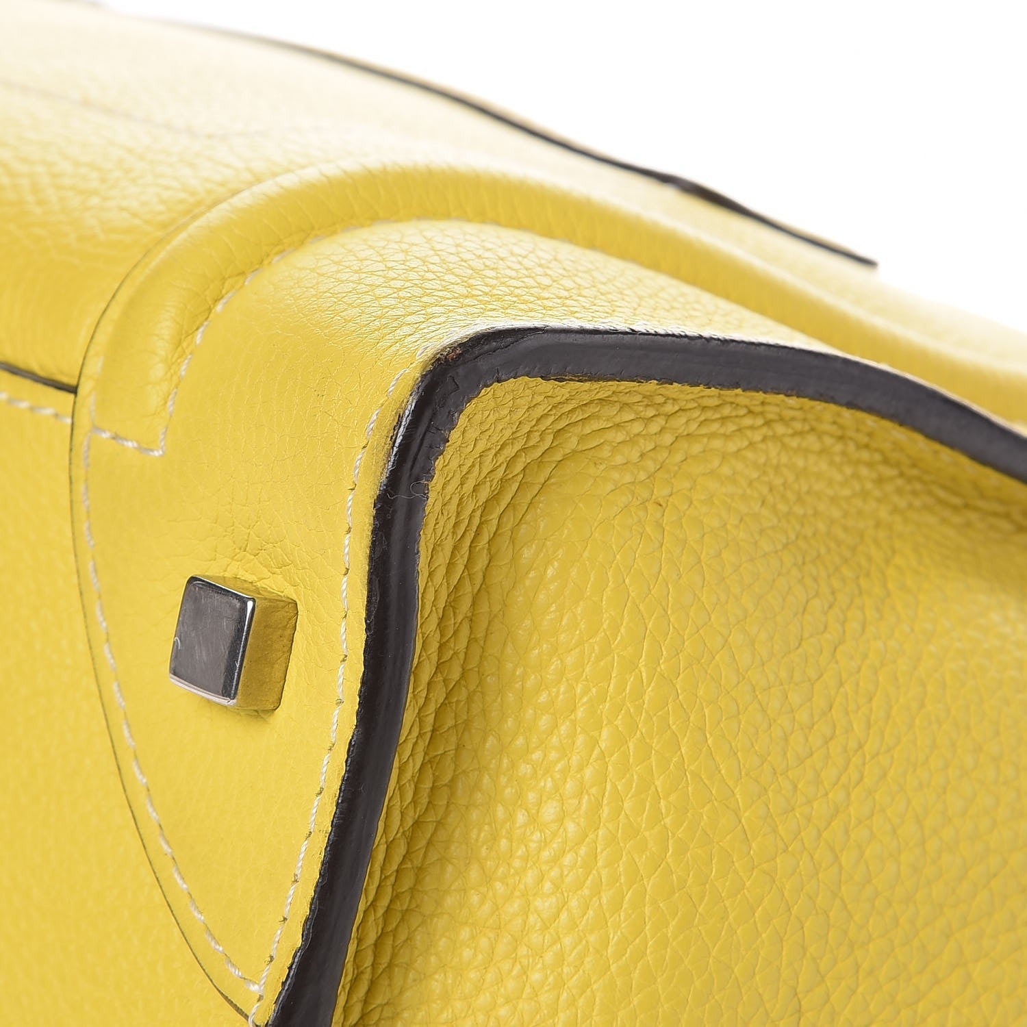 Celine Drummed Calfskin Mini Luggage Citron 17 of 18
