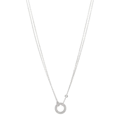 Cartier 18K White Gold 2 Diamond LOVE Necklace 1 of 4