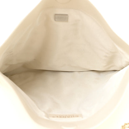 Chanel Calfskin Quilted Chain Flat Tote White 5 of 13