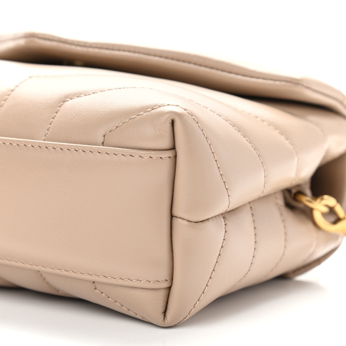 Calfskin Y Quilted Monogram Toy Loulou Crossbody Bag Dark Beige