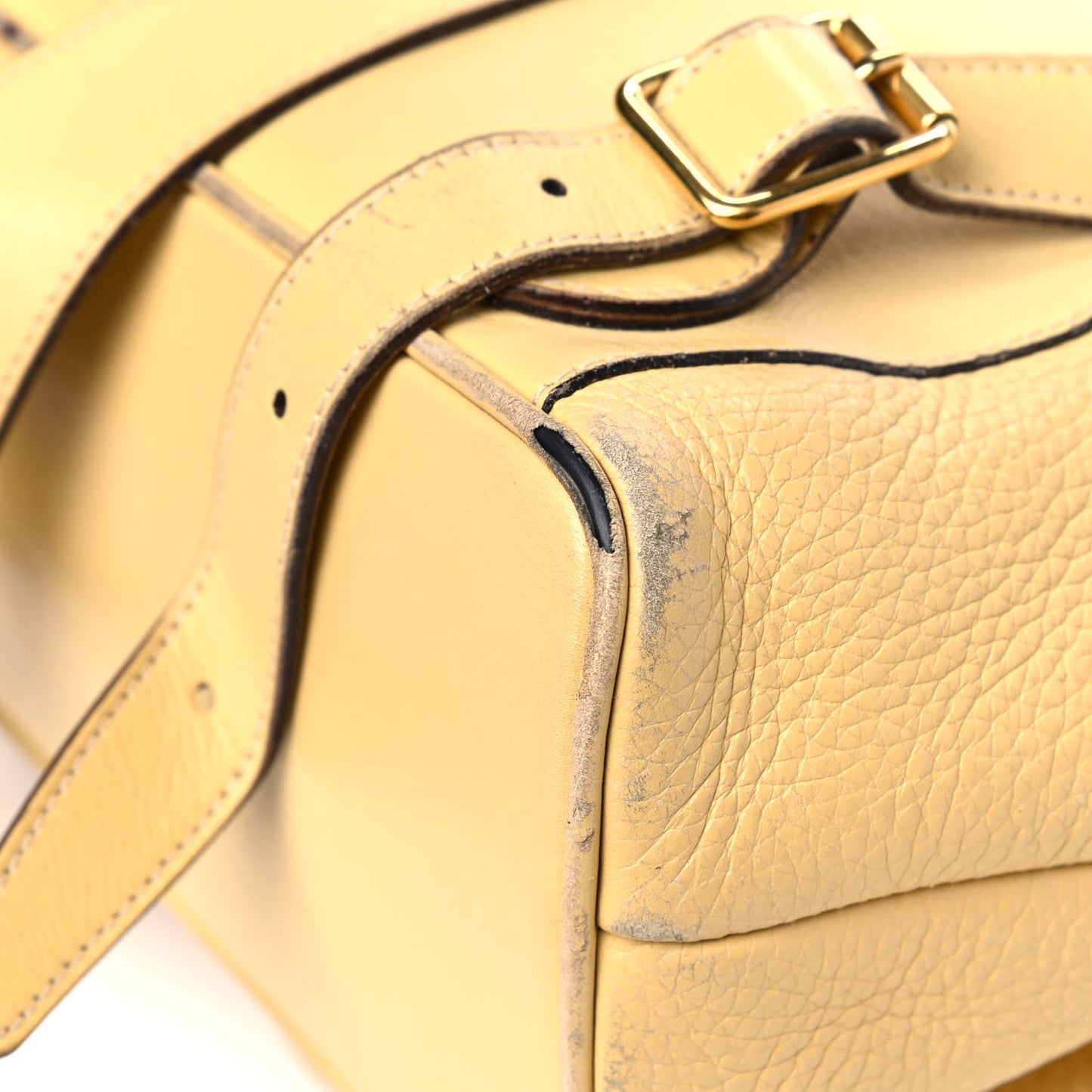 Calfskin Bamboo Medium Backpack Yellow