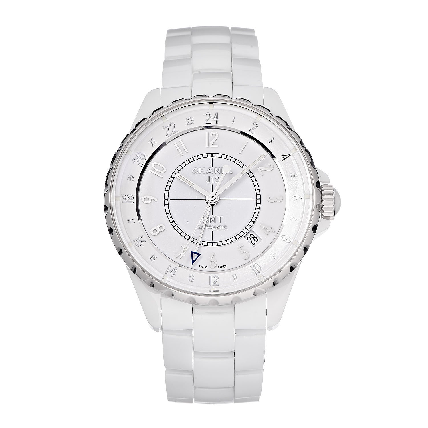 Chanel Stainless Steel Ceramic 38mm J12 GMT Automatic Watch White 1 of 7
