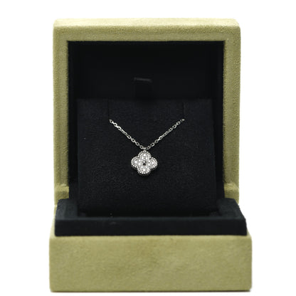 Van Cleef & Arpels 18K White Gold Diamond Sweet Alhambra Pendant Necklace 7 of 7