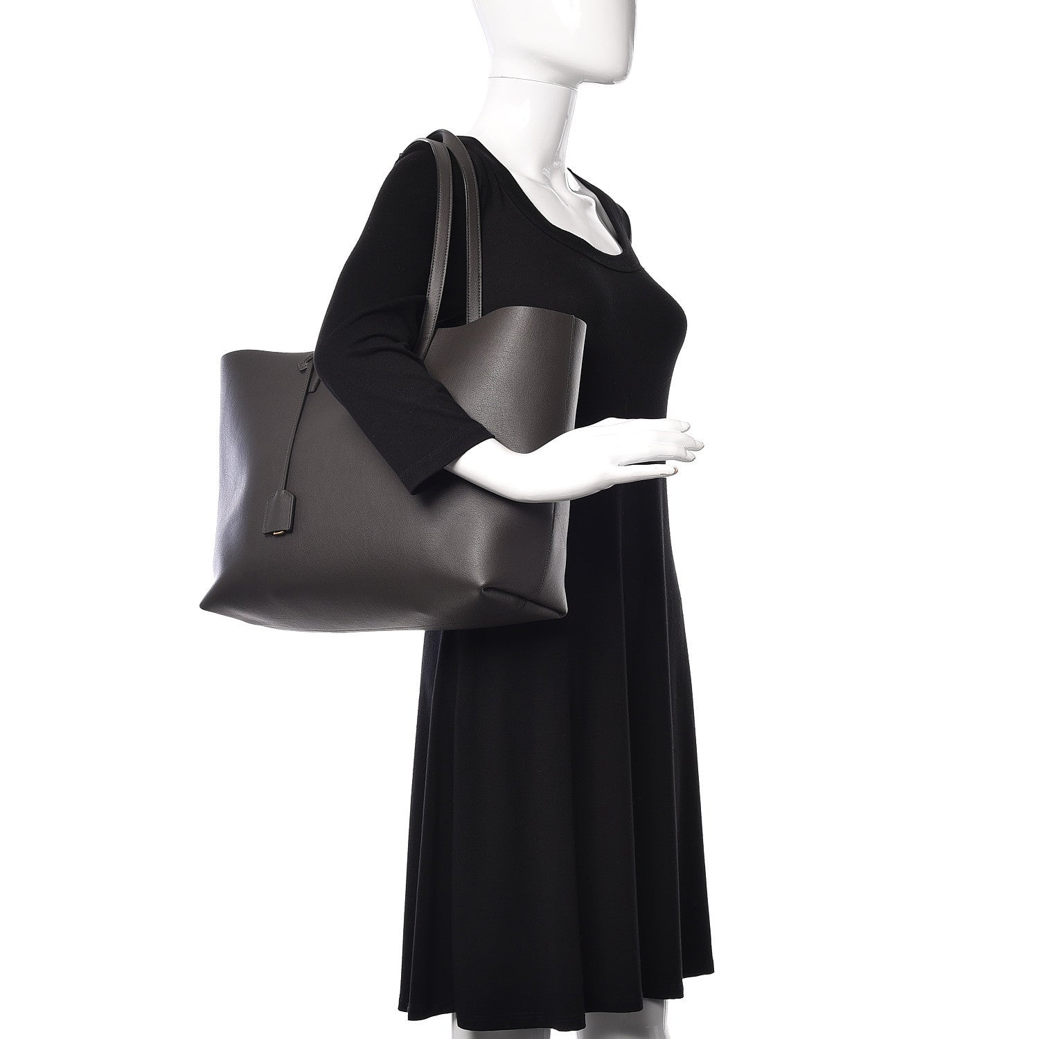 Saint Laurent Calfskin Large Shopping Tote Asphalt 2 of 11