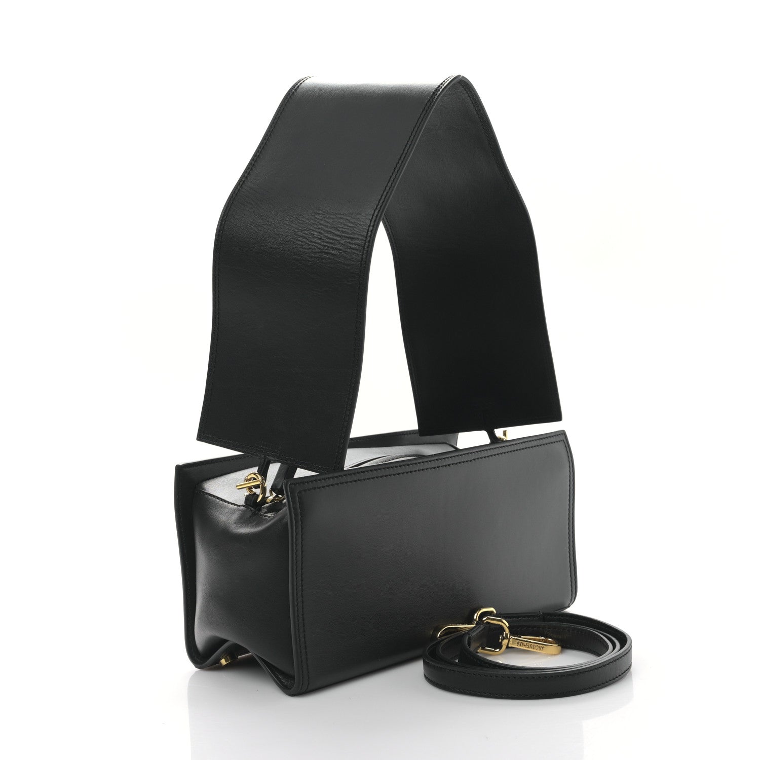Jacquemus Smooth Calfskin Le Rectangle Shoulder Bag Black 3 of 8